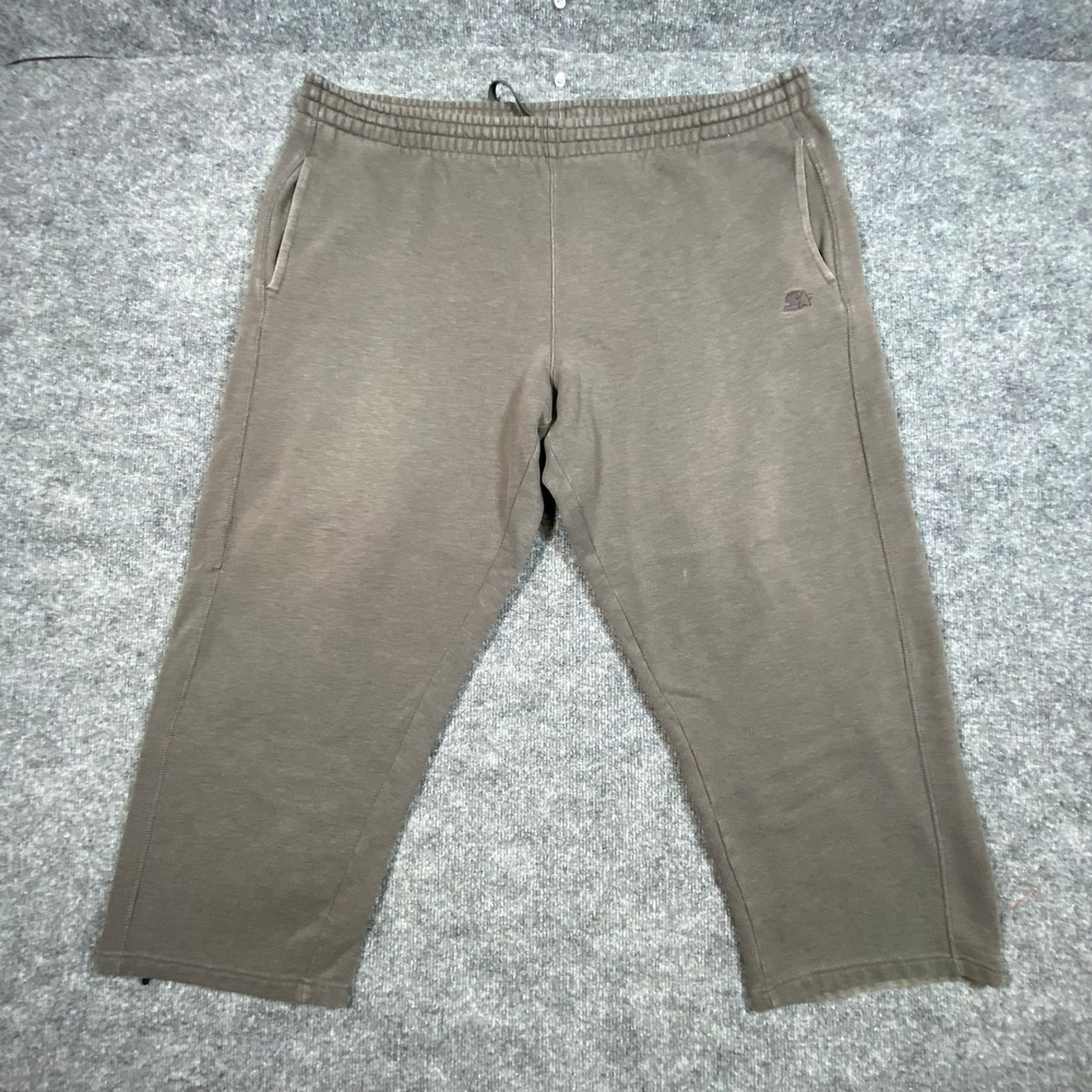 Starter Mens Gray Athletic Zip Ankle Sweatpants 2XL 44-46 Relaxed Fit Joggers